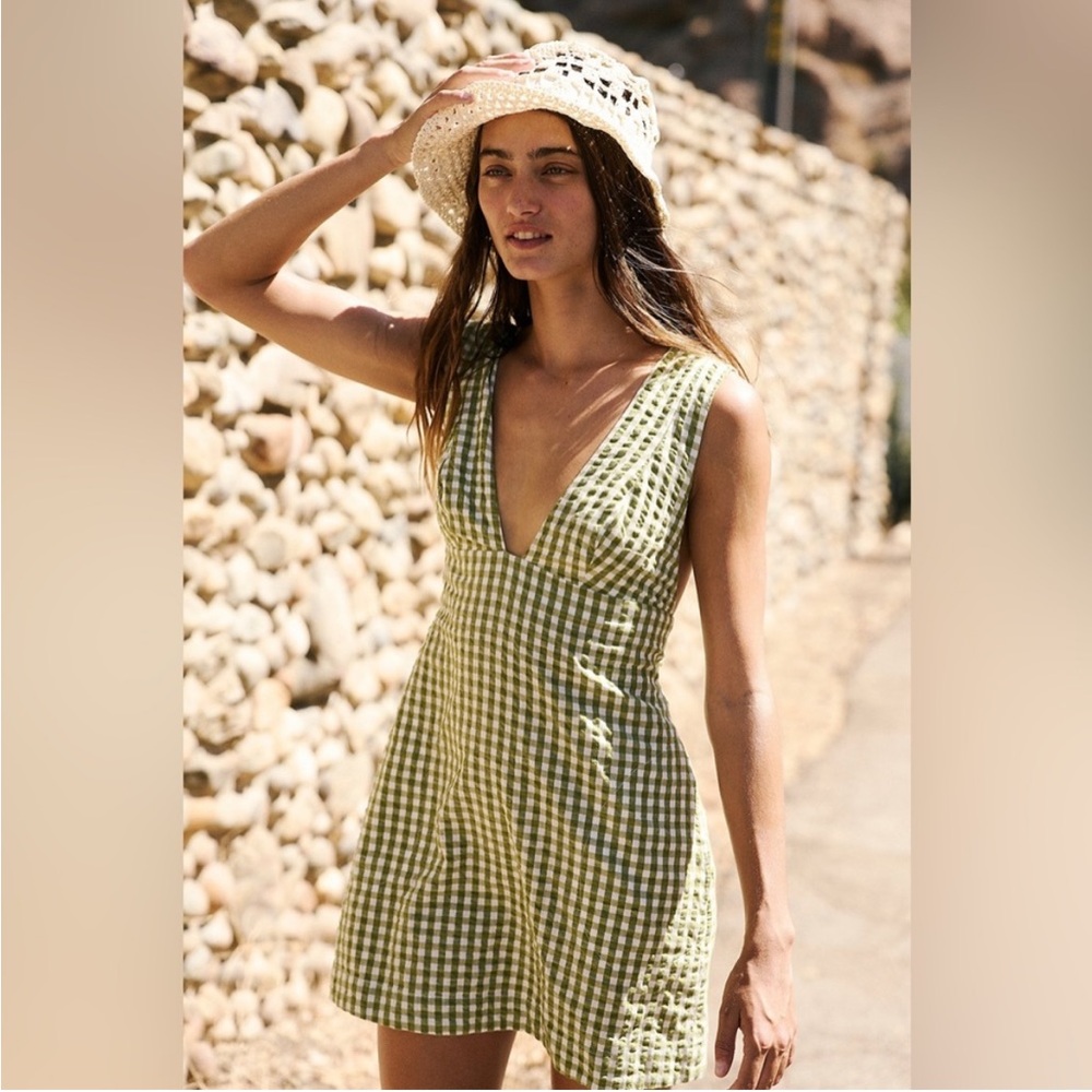 NWT | Free People | Robin Gingham Mini Dress